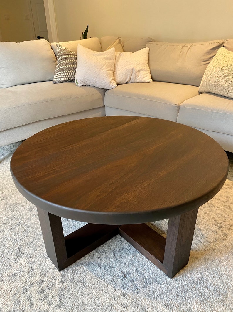 Custom Made Black Walnut Round Coffee Table