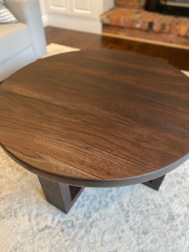 Custom Made Black Walnut Round Coffee Table