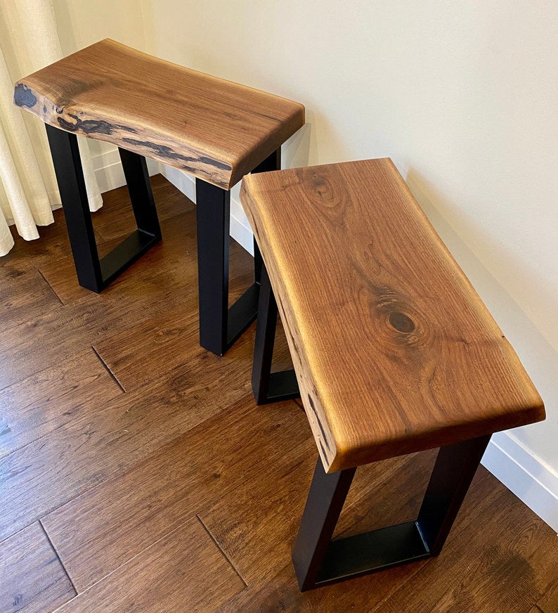 Pair of Black Walnut Live Edge Side/End Tables