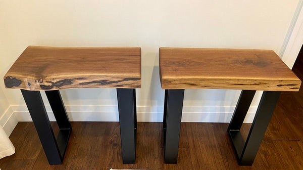 Pair of Black Walnut Live Edge Side/End Tables