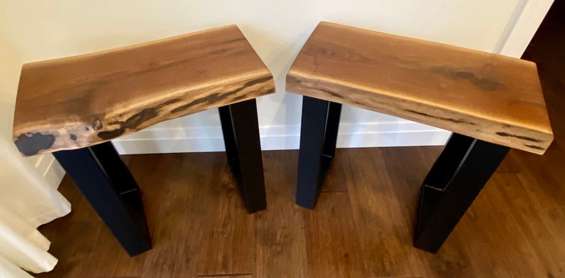 Pair of Black Walnut Live Edge Side/End Tables