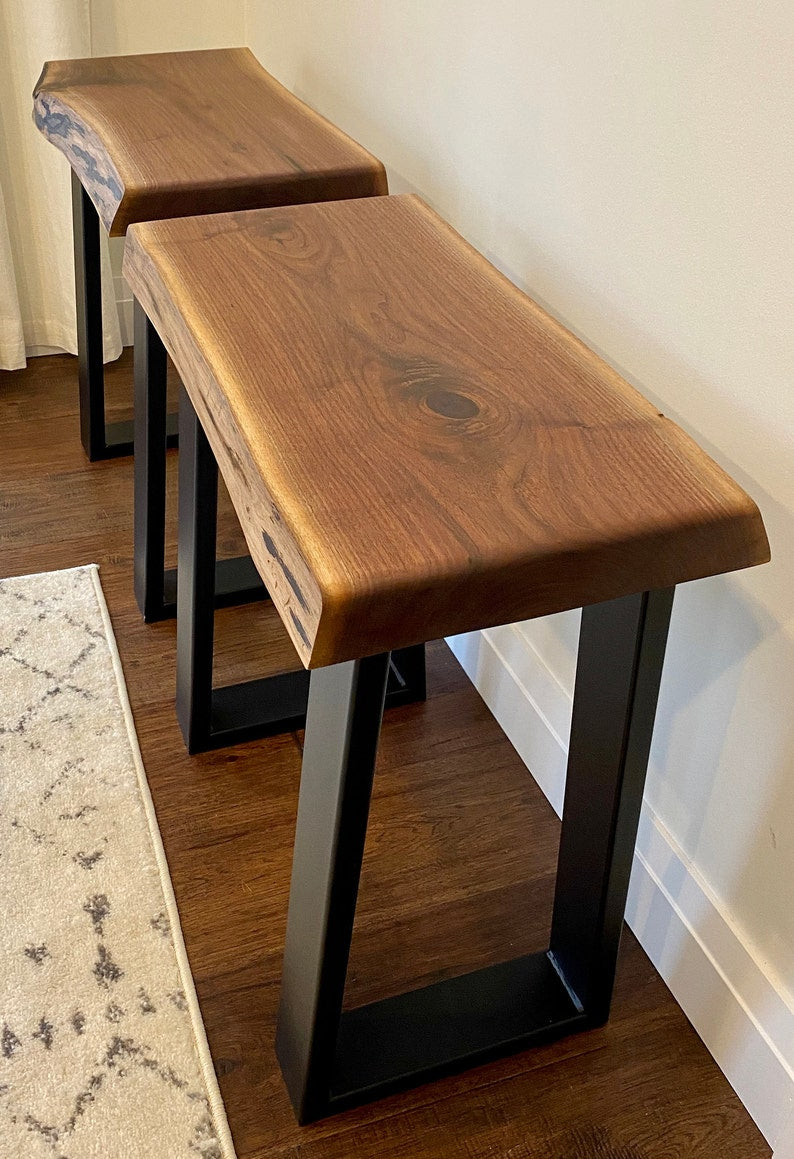 Pair of Black Walnut Live Edge Side/End Tables