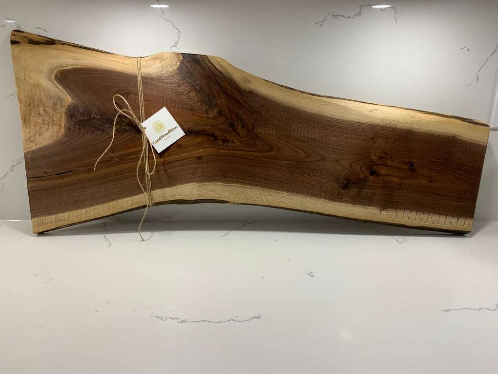 Black Walnut Charcuterie Board with tag, Engraving: Carretro